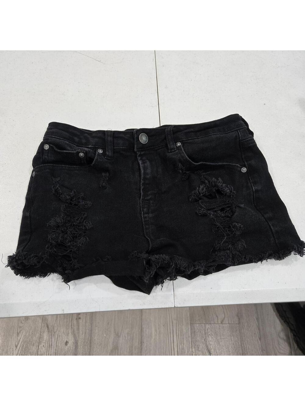 -Almost Famous black denim shorts